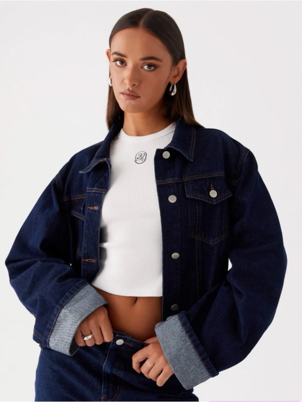 Peppermayo Dark Indigo Blue Oversized Denim Jacket